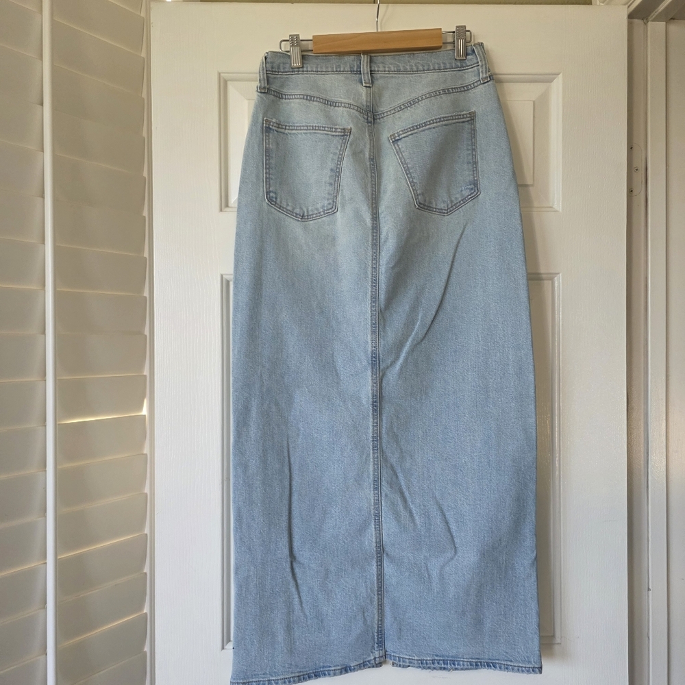 Universal Thread Maxi Denim Skirt Light Blue 4 NEW - Picture 6 of 8